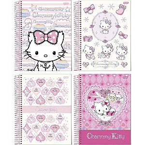 Caderno 01X1 Capa Dura CHARMMY KITTY 80 Folhas Pacote com 04
