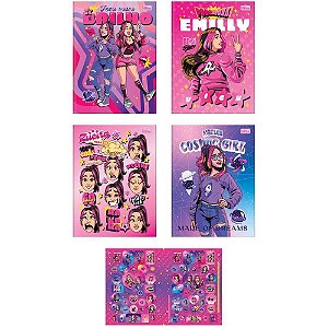 Caderno Brochurão Capa Dura EMILLY VICK e Katlen 80 Folhas Pacote com 05