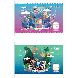 Caderno Caligrafia Spice KIDS 40F MASC/FEM 1/4 BR Pacote com 20