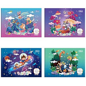 Caderno Desenho 1/4 Capa Dura Spice KIDS 40 Folhas Horiz. BROCH Pacote com 15