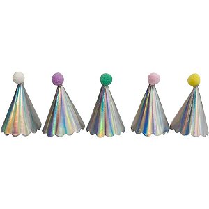Acessório para Cabelo Mini Chapéu FURTA-COR Pompom Sortidos Pacote com 10