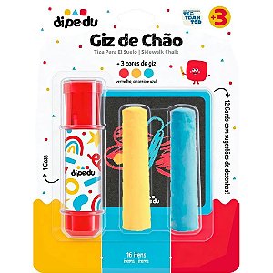 Brinquedo para Colorir Dipedu GIZ de Chao com 16 Peças Blister