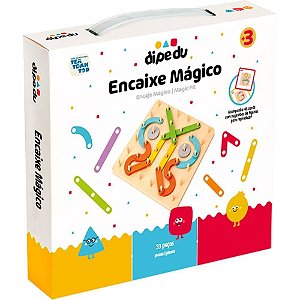 Brinquedo Pedagógico Madeira Dipedu Encaixe Mágico Blister