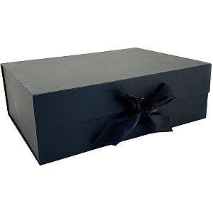 Caixa para Presente com Tampa Rigida DOBR. Preta 20X18X8CM