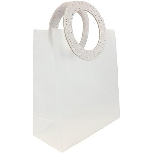 Sacola para Presente Lisa PVC TRANSP/BRANCA 16X8X18,5CM Pacote com 10