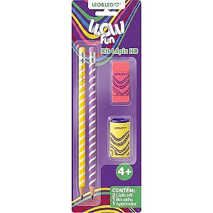 Kit Escolar WOW FUN HB com 04 Peças Blister