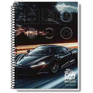Caderno 01X1 Capa Dura TOP CARS 80 Folhas Pacote com 05