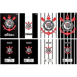 Caderno Brochurão Capa Dura Corinthians 80 Folhas Pacote com 05