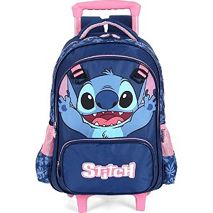 Mochila Infantil com Rodinha STITCH G Azul (6926845726681)
