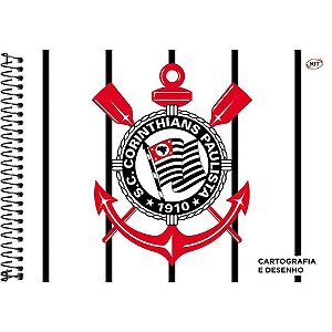 Caderno Desenho Universitário Capa Dura Corinthians 80 Folhas Pacote com 05