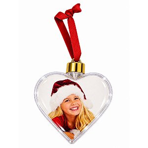 Artigo para Decoração Natal Enfeite Foto Coração 8CM