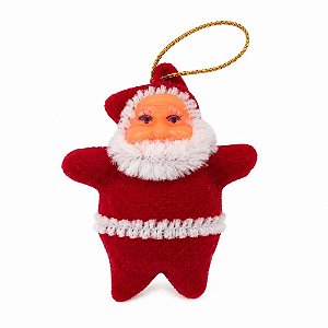 Artigo para Decoração Natal Enfeite Papai Noel 5CM Vermelh Pacote com 03