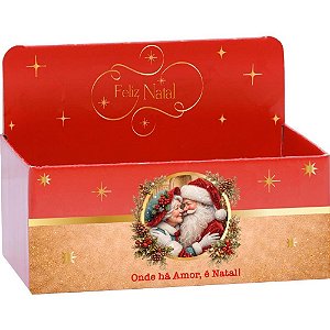 Cachepot Paper Decorado Magia de Natal RETANG.24X15X17 Pacote com 05