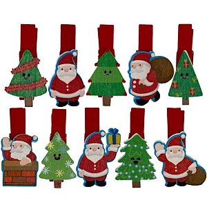 Artigo para Decoração Natal Miniatura PREG. Natal Sortidos 3,5C Pacote com 10