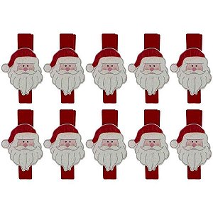 Artigo para Decoração Natal Miniatura PREG. Papai Noel 3,5 Pacote com 10