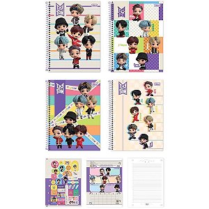 Caderno 10X1 Capa Dura Tinytan 160 Folhas Pacote com 04