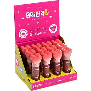 Maquiagem e Beleza Brilhae LIP GLOSS Glitter 4ML Display com 12
