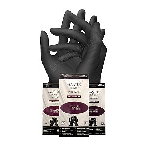 Luvas Em Látex Master Gloves Pro Black 10 Unidades