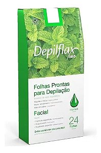 Folhas Prontas Faciais Depilflax Hortelã 24 Und