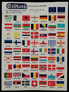 Etiqueta Adesiva - Continente EUROPA