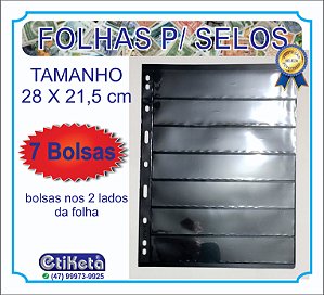 FOLHAS - Para selos - 7 bolsas