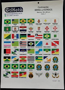 Etiqueta Adesiva - BRASIL - Bandeiras e Brasões