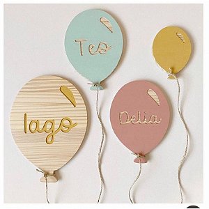 Balão de madeira personalizados para decoração infantil