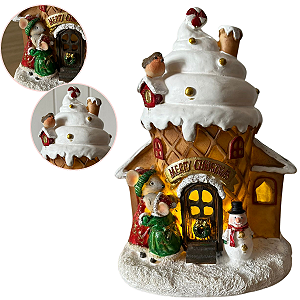 Cenário Natal Decorativo Vila Casa de Cupcake