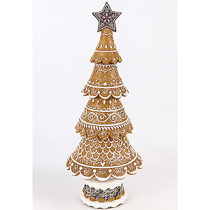 Árvore Natalina Biscoito Decorado Resina Luxo 33cm