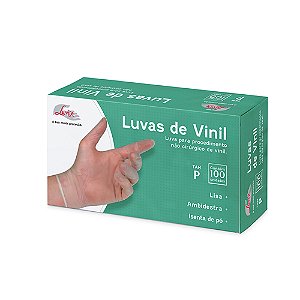 Luva Vinílica Descartável sem Pó Caixa C/ 100 - LUVIX