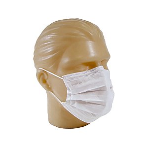 Máscara Descartável Tripla Amarramento Elástico Caixa C/ 50 Branco - DESCARPACK