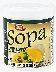Sopa low carb, sabor frango com requeijão 300g com vitaminas e baixo carboidratos auxila na dieta