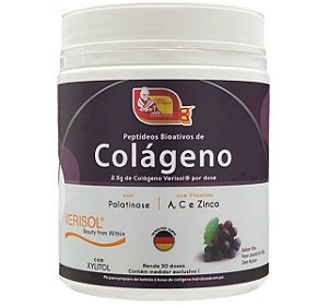Colágeno Hidrolisado Verisol com Vitaminas e Palatinose. Sabor: Uva