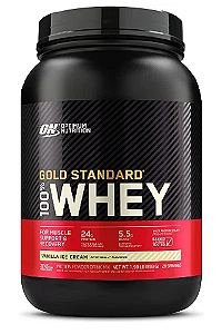 100% Whey Gold Standard 899g sabor: Strawberry Optimun Nutrition