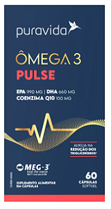 Omega 3 Pulse com Coenzima Q10 60 Capsulas Puravida