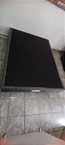 CAMA BOX DE CASAL TAMANHO NA COR CINZA