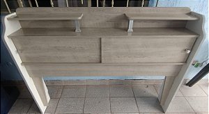 CABECEIRA DE CASAL PARA CAMA BOX COR AREIA COM PÉS RESTAURADO MARCENARIA ARTESANAL