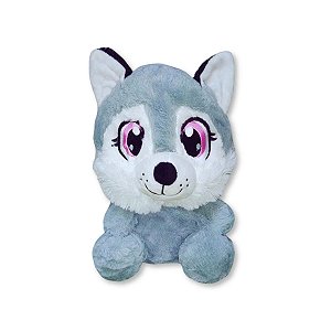 Cachorro de Pelúcia Husky Olhos Bordados Seguro Para Crianças Fofo Macio