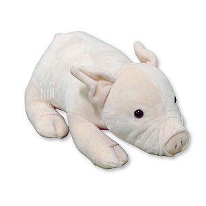 Porco de Pelúcia Deitado 30cm Fofy Toys com Enchimento Fofo e Tecido Macio – Antialérgico