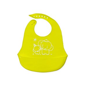 Babador de Silicone com Cata Migalhas Unyhome Amarelo