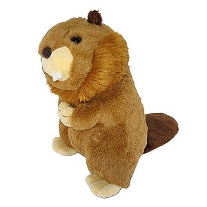 Castor de Pelúcia 30cm Fizzy Toys com Tecido Antialérgico