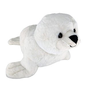 Foquinha de Pelúcia Branca Fofy Toys 32cm Antialérgica com Selo INMETRO - Presente Fofo