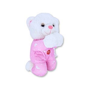 Ursinho de Pelúcia que Reza o Pai Nosso 23cm Fizzy Toys FC2761 Rosa