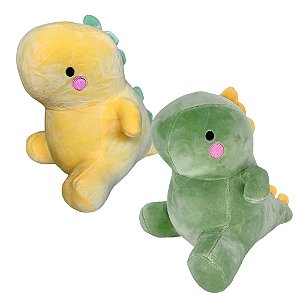 Kit 2 Bichos de Pelúcia Dinossauro Baby Verde – Tecido Plush Antialérgico, Seguro e Fofo para Crianças