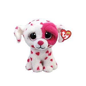 Bicho de Pelúcia Ty Beanie Boos 44098 Cachorro Pintado Rosa Beau
