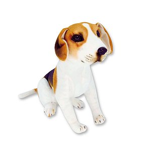 Cachorro de Pelúcia Realista Beagle Sentado Fizzy Toys com Pelúcia Macia e Fofa