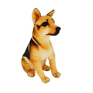 Cachorro de Pelúcia Realista Pastor Alemão Sentado Fizzy Toys Pelúcia Fofa e Estilo Realista