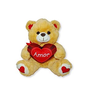 Urso de Pelúcia Com Coração Amor Fizzy Toys FE7294 Caramelo Oliver