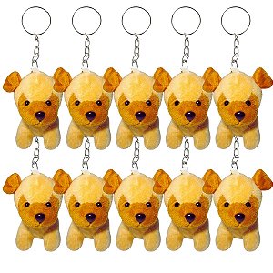 Kit 10 Cachorrinhos Beethoven Marrom – Pelúcia Fofinha e Compacta para Presentear com Carinho!