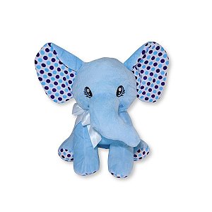 Elefante de Pelúcia Azul Bebê Fizzy Toys Tusk em Tecido Plush Macio para Crianças, Presente e Decoração